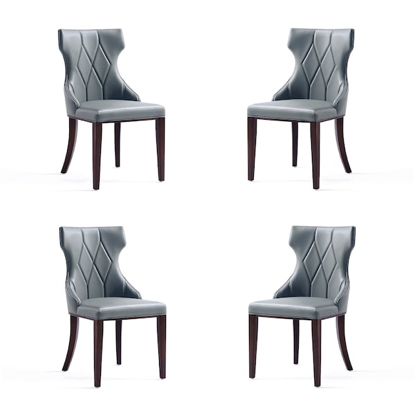 Manhattan Comfort Reine Faux Leather Dining Chair in Pebble Grey- Set of 4 2-DC007-PE - main